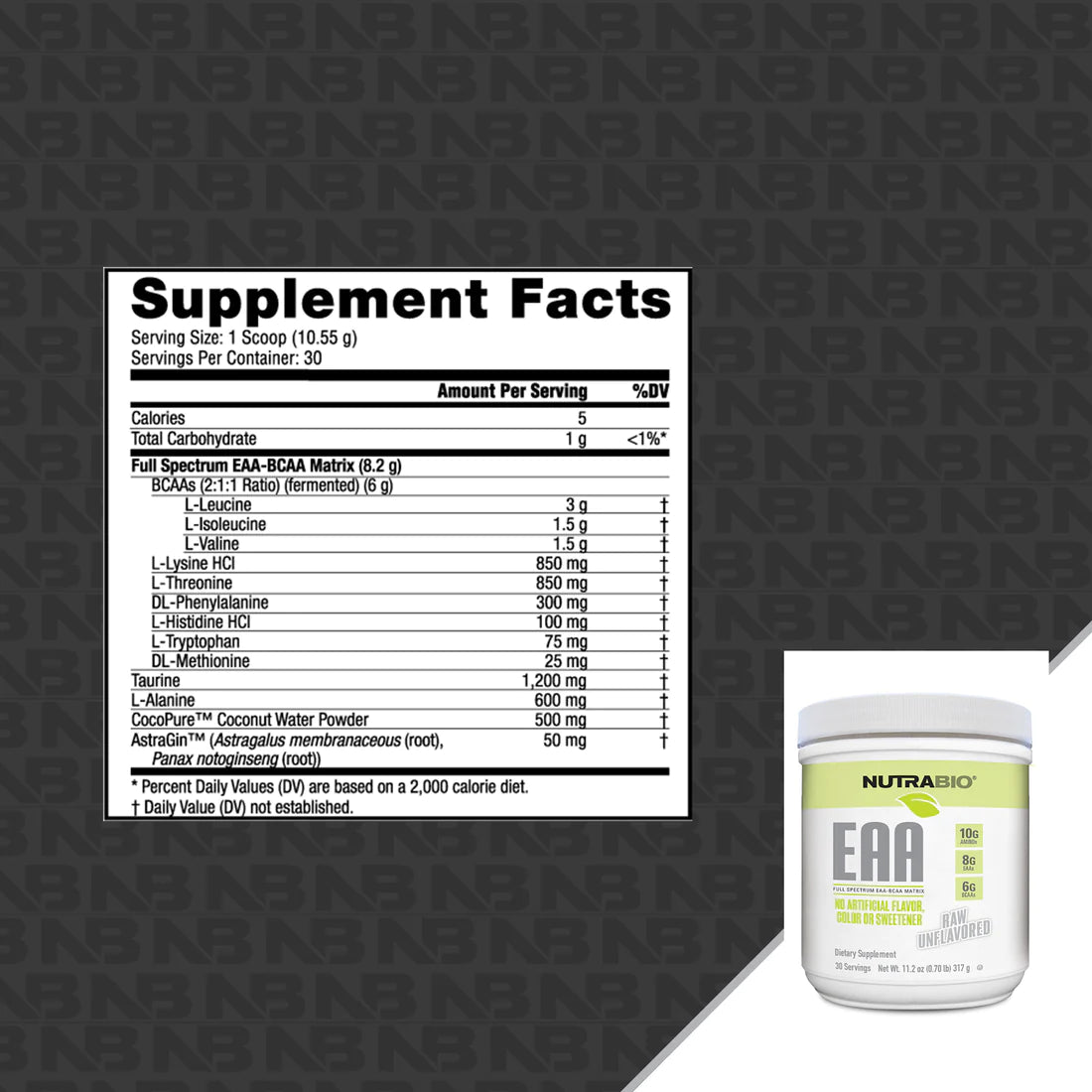 NutraBio EAA Natural 11.2oz