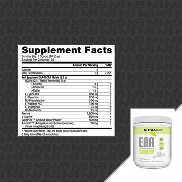 NutraBio EAA Natural 11.2oz - 0