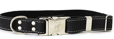Euro Dog Collar - Rolled Leather, Quick Release