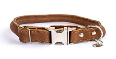 Euro Dog Collar - Rolled Leather, Quick Release