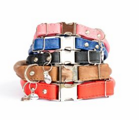 Euro Dog Collar - Rolled Leather, Quick Release