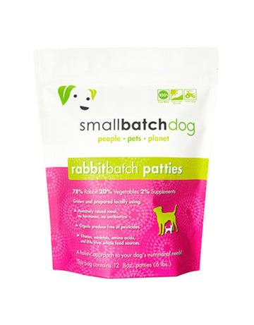 Small Batch Dog Raw Rabbit Sliders 3lb
