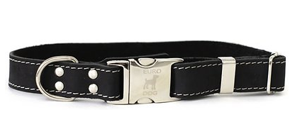 Euro Dog Collar - Rolled Leather, Quick Release