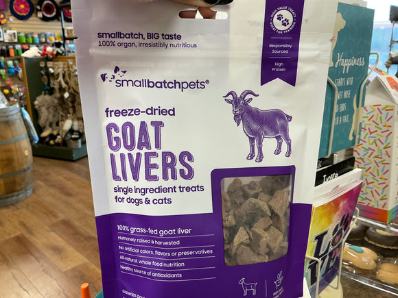 Small Batch Freeze Dried Treats Goat Livers 3oz