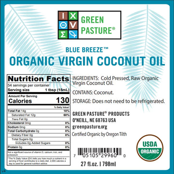 Green Pasture Organic Coconut Oil 27oz - 0