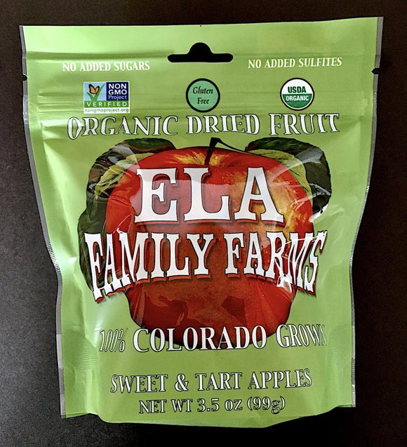 Ela Family Farms Organic Dried Fruit 3.5oz Sweet & Tart Apples
