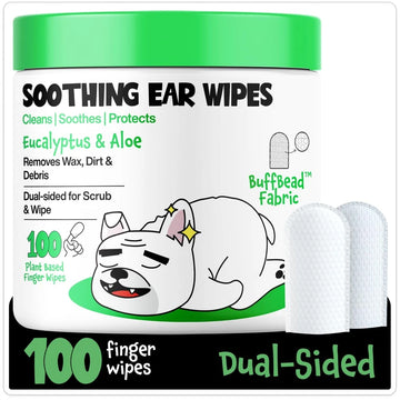 Roofus Ear Wipes, 100ct Eucalyptus & Aloe
