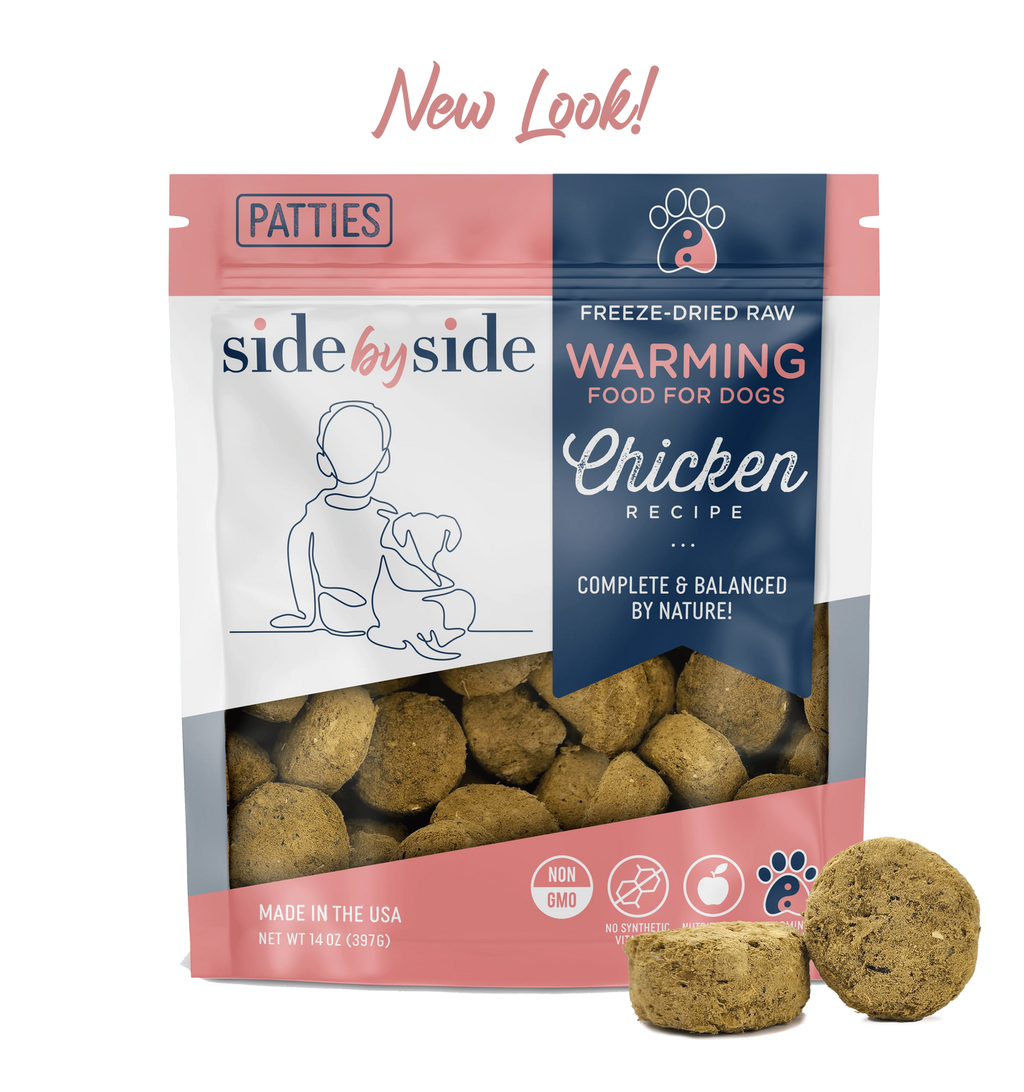 Side by Side Freeze Dried Mini Patties