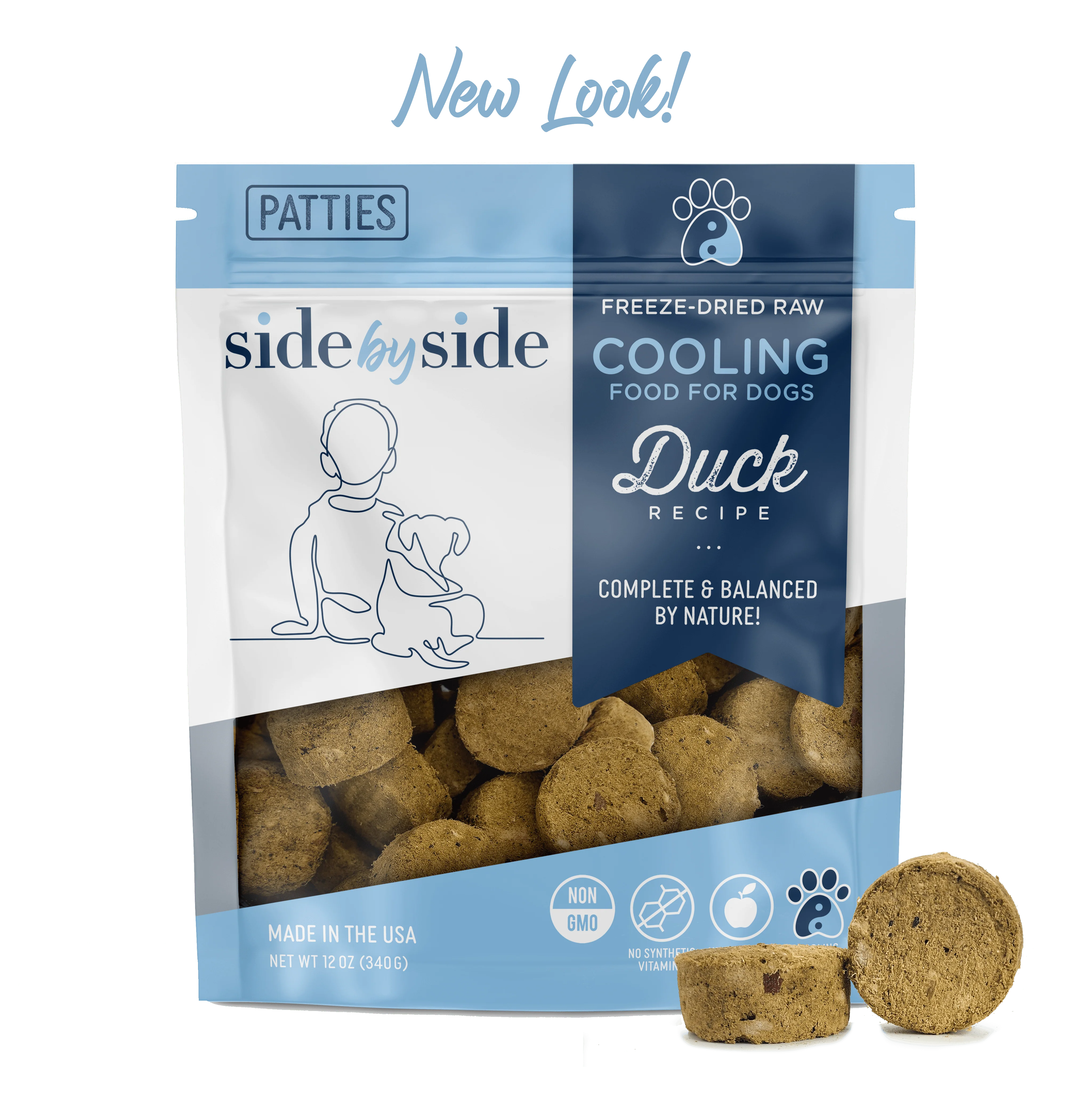 Side by Side Freeze Dried Mini Patties