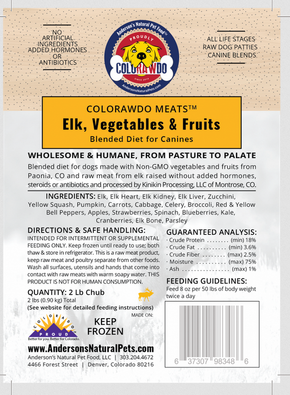 Anderson's Dog Frozen Raw Food