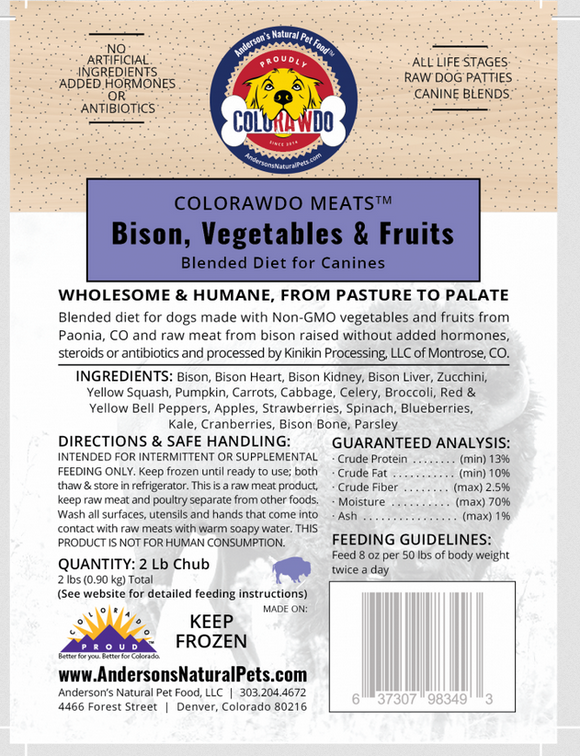 Anderson's Dog Frozen Raw Food