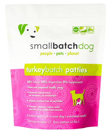 Small Batch Dog Raw Turkey Sliders 3lb