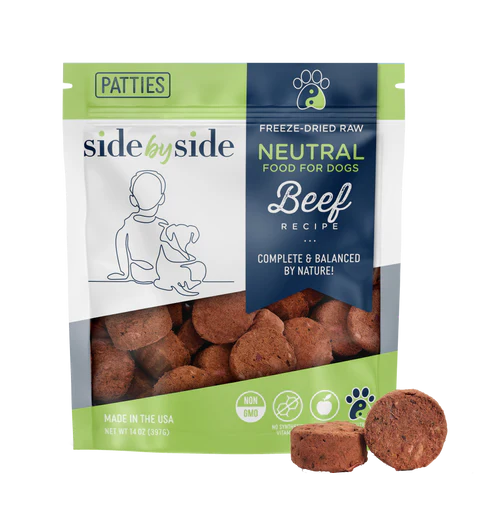 Side by Side Freeze Dried Mini Patties