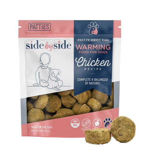 Side by Side Freeze Dried Mini Patties