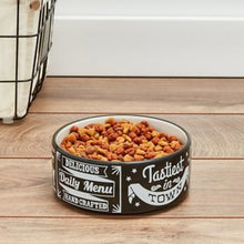 Load image into Gallery viewer, Petrageous Daily Menu Ceramic Pet Food Bowls