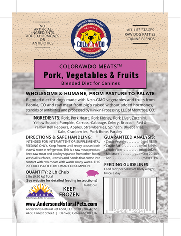 Anderson's Dog Frozen Raw Food