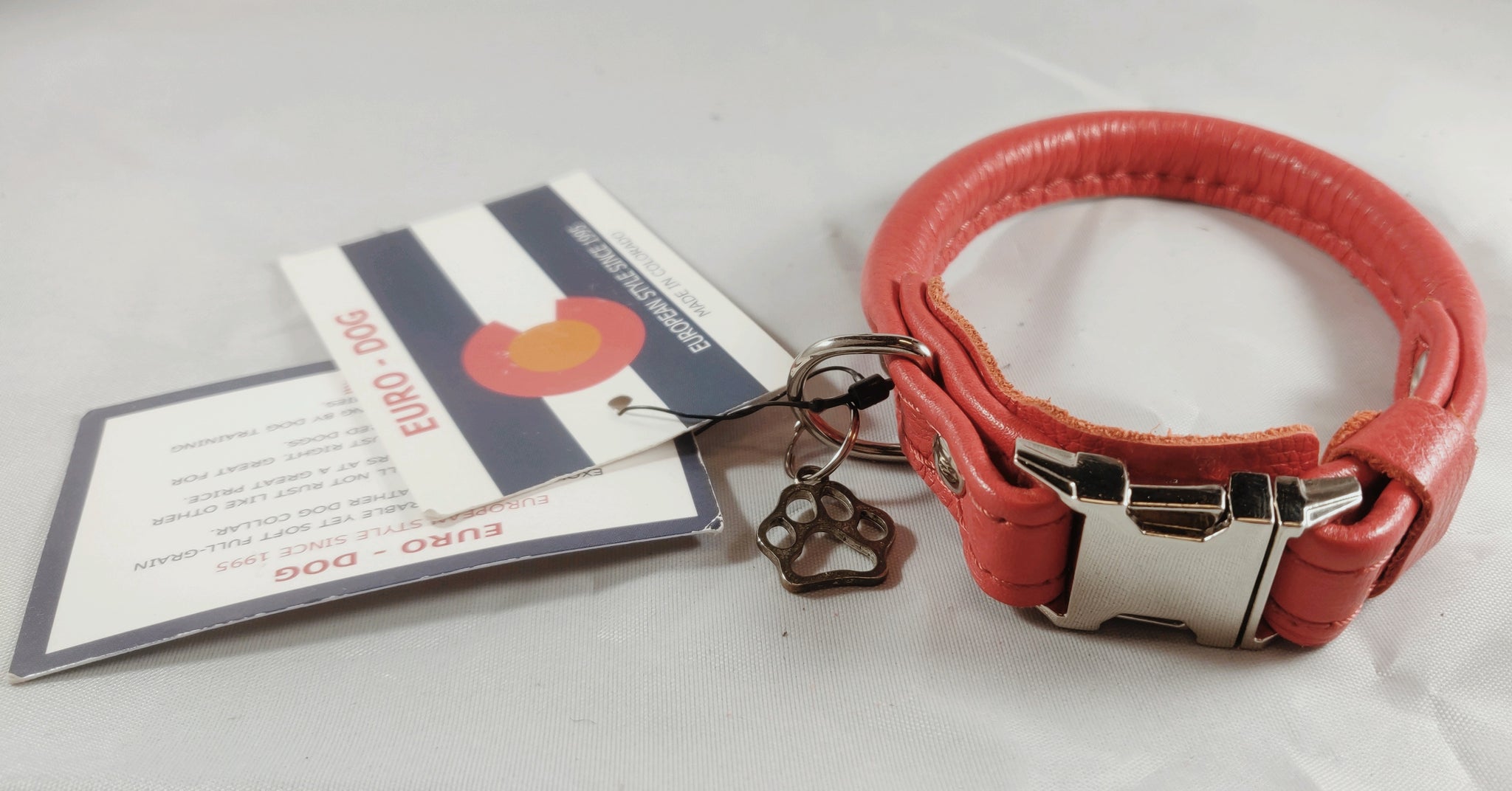 Rolled leather dog collar quick release sales