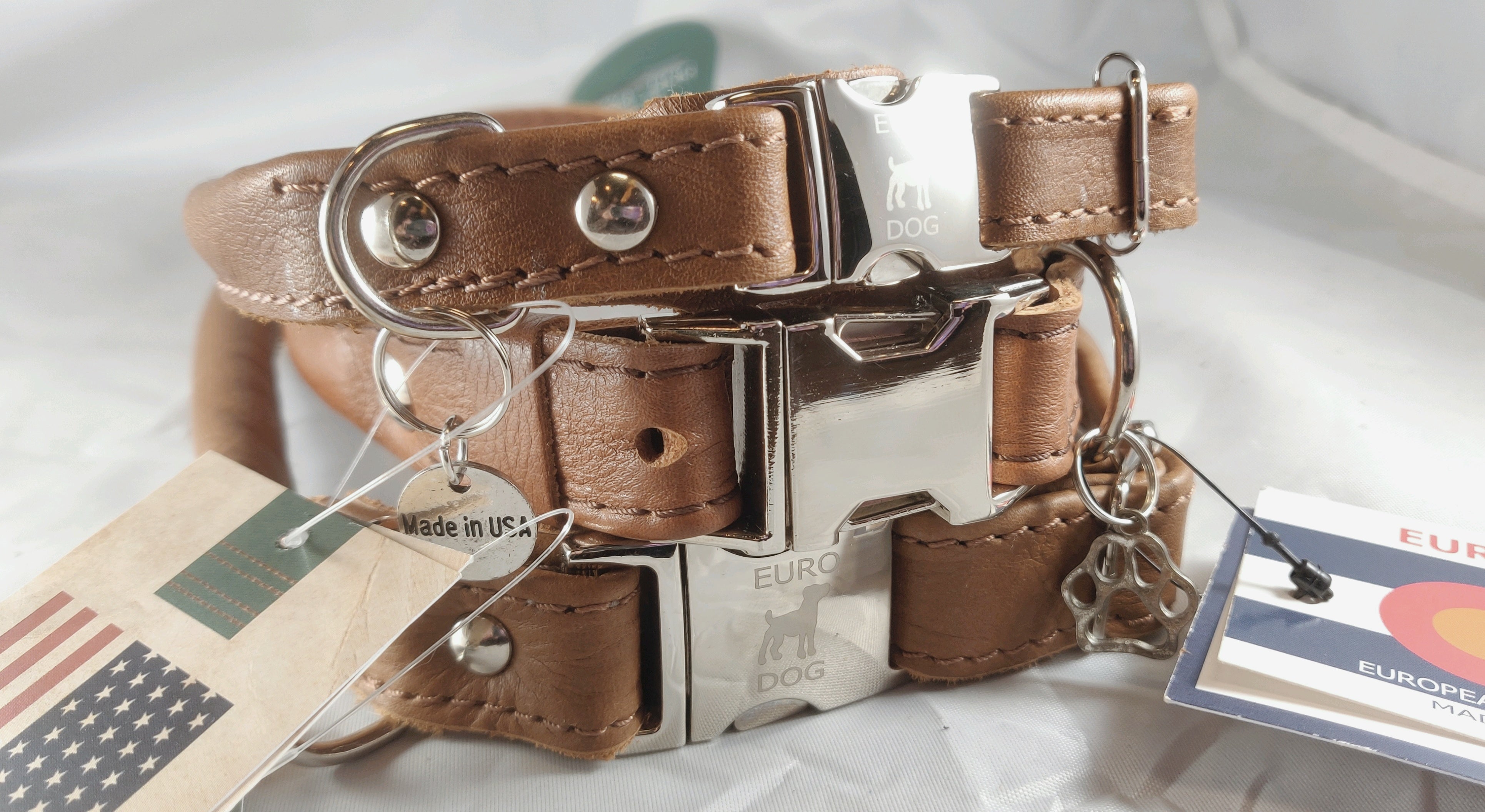 Rolled leather dog on sale collar quick release