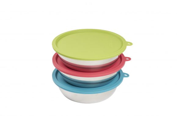 Messy Mutts Bowl Set (3pk w/lids)