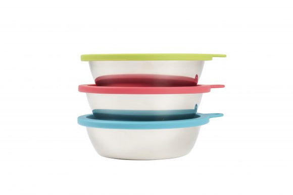 Messy Mutts Bowl Set (3pk w/lids)