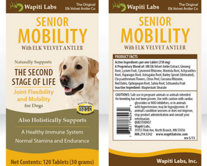 Wapiti for Dogs - Elk Velvet Mobility Supplements