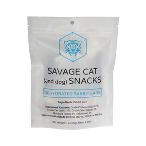 Savage Cat Dehydrated Rabbit Ears 1 oz.